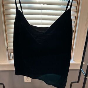 Banana Republic black scoop neck velvet tank top